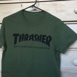 Thrasher T-shirt, Olive Green color